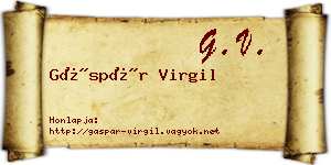 Gáspár Virgil névjegykártya